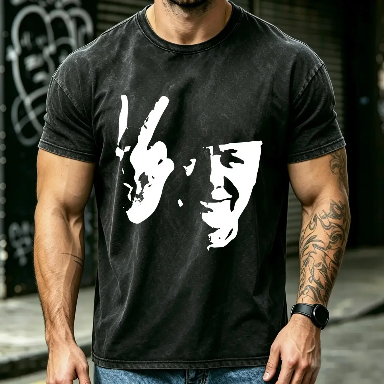 washed T Shirt Winston Churchill Two Fingers up English Various Colours S XXL long or short sleeves vintage Washed fashion