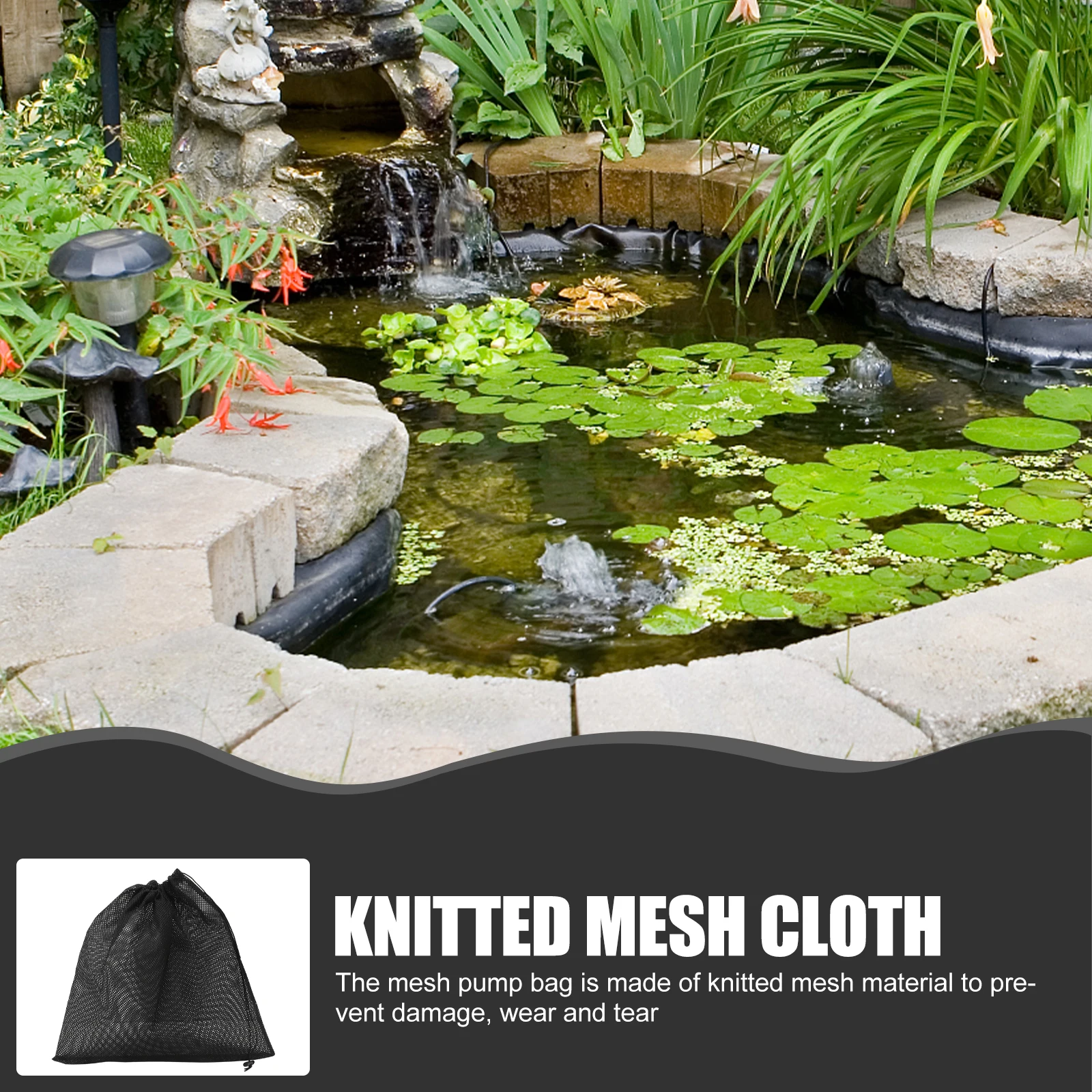 

Mesh Pump Filter Bag for Water Pond Pool Black Drawstring Knitted Anti Clogging Fish Tank Aquarium Garden Supplies