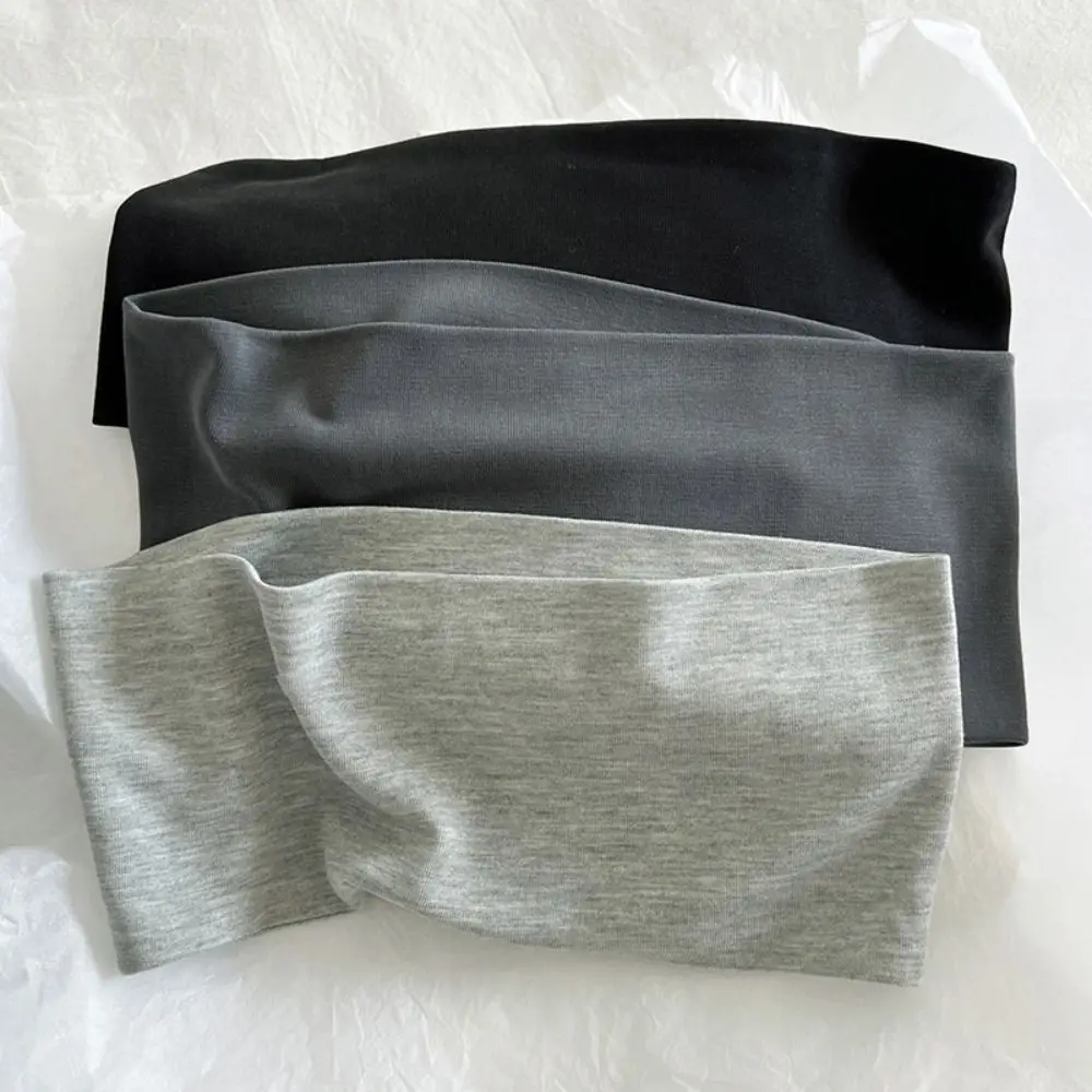 Diadema elástica de algodón tejida, diadema de punto ancha transpirable absorbente de sudor, diadema deportiva de Yoga de Color sólido, diadema deportiva