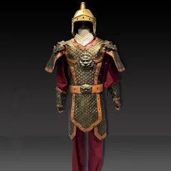 Ancient Chinese General Costume For Men Army Warrior Soldier Costume Halloween Cosplay Suit With Hats Armor Suit