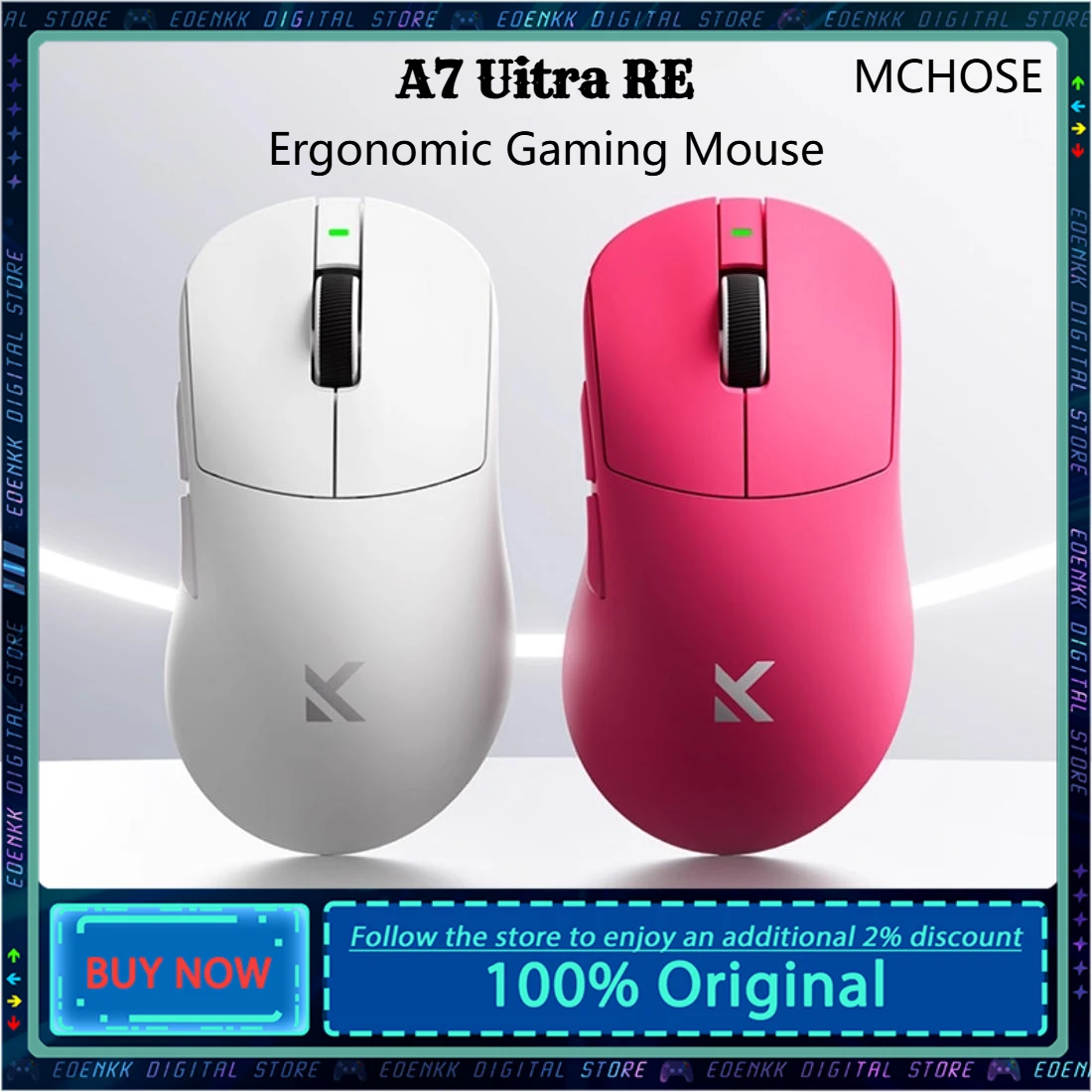 

MCHOSE A7 Ultra RE Gaming Mouse High-Performance Alternative 42000DPI 8000Hz Polling Rate 750IPS Ergonomic Design 500mAh Battery