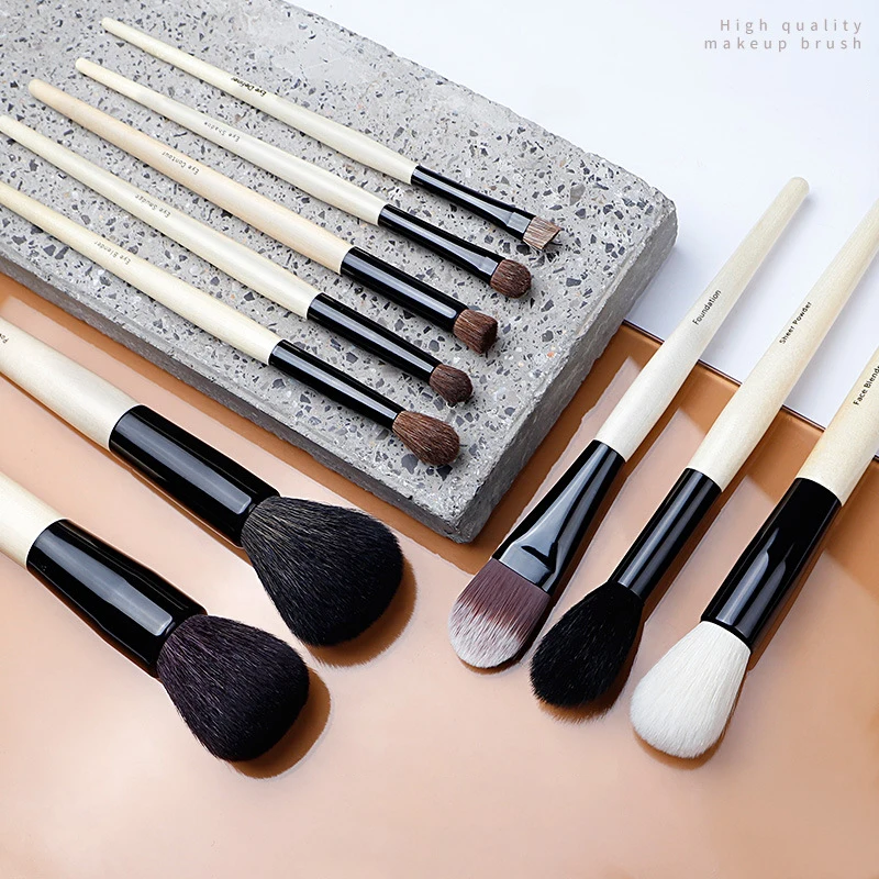 BB Series Makeup Brush Set Soft Animal Hair Loose Powder Blusher Concealer Highgloss Eye Shadow Contour Makeup Brush Girl Gift