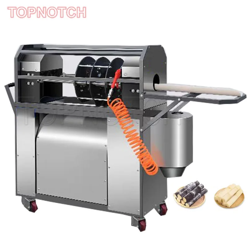 New Design Commercial Stainless Steel Sugarcane Machine 1100w Electric Sugar Cane Skin Peeler Cutter Machine