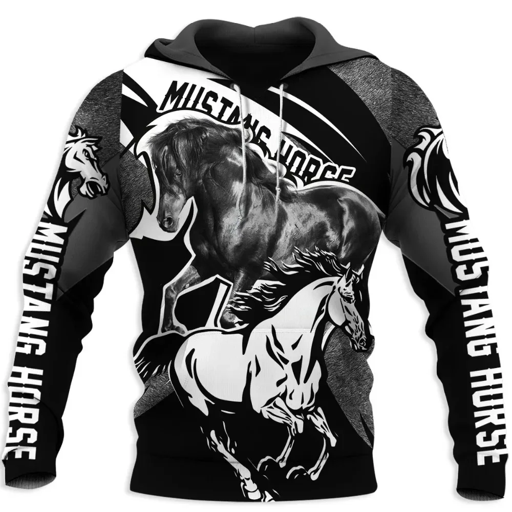 Art Animal Hoodie 3D Printed Beautiful Horse Harajuku Sweatshirt Streetwear autumn hoodies Unisex Casual jacket Tracksuits