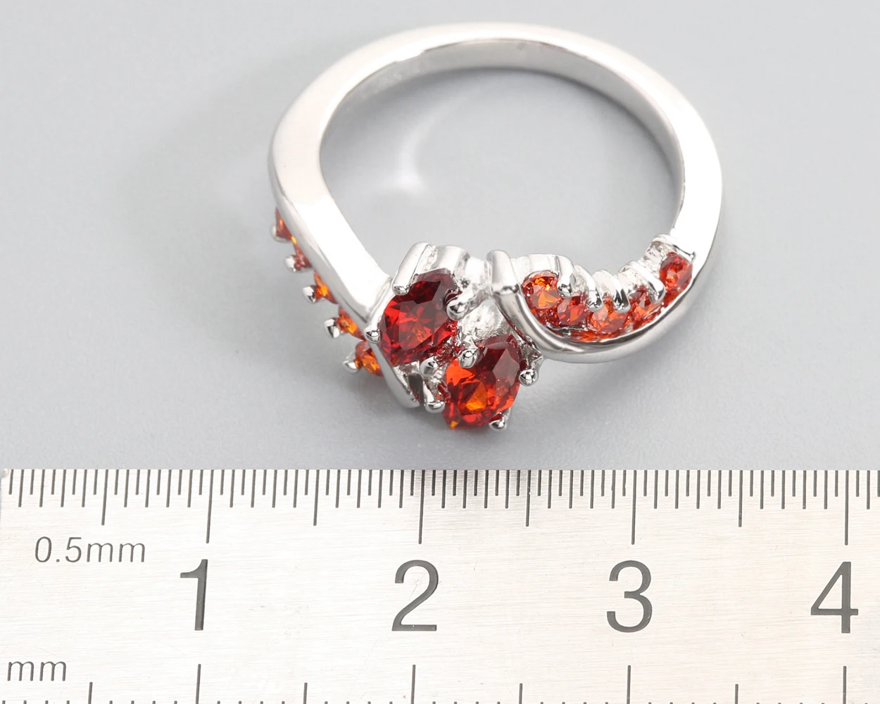 3*6mm Red Garnet 925 Sterling Silver Ring Q0139-R