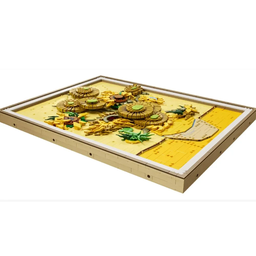 

2025 New 31215 sunflower world-famous art painting Van Gogh model building blocks creative decoration gift toys Christmas gifts