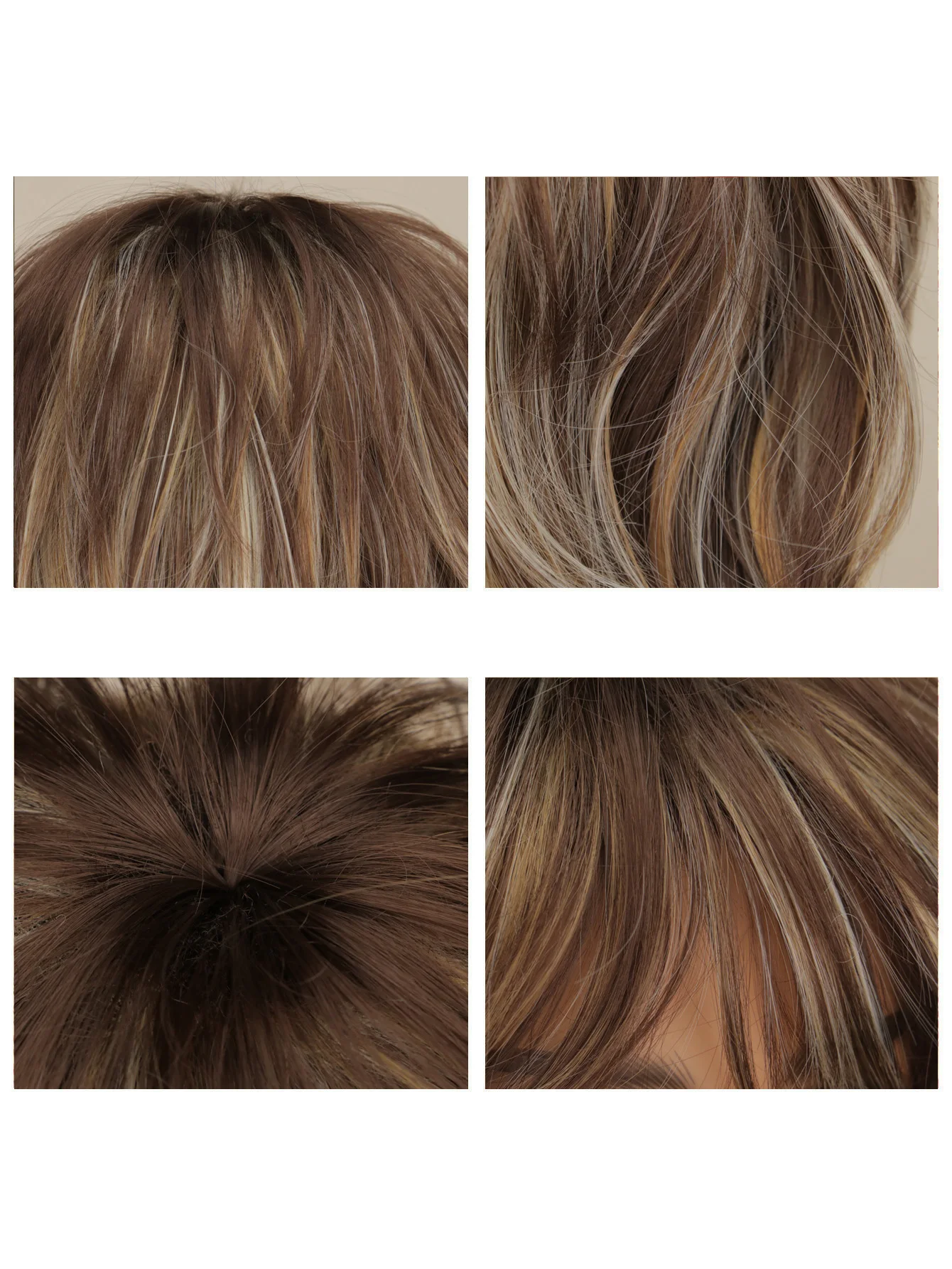 Brown Mixed Blonde Pixie Cut Wig for Women
