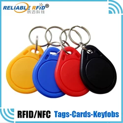 10 Uds. Solo lectura ID 125KHz RFID EM4100 Control de acceso de puerta etiqueta para llave de alta calidad Keyfobs TK4100 tarjeta de proximidad con Chip