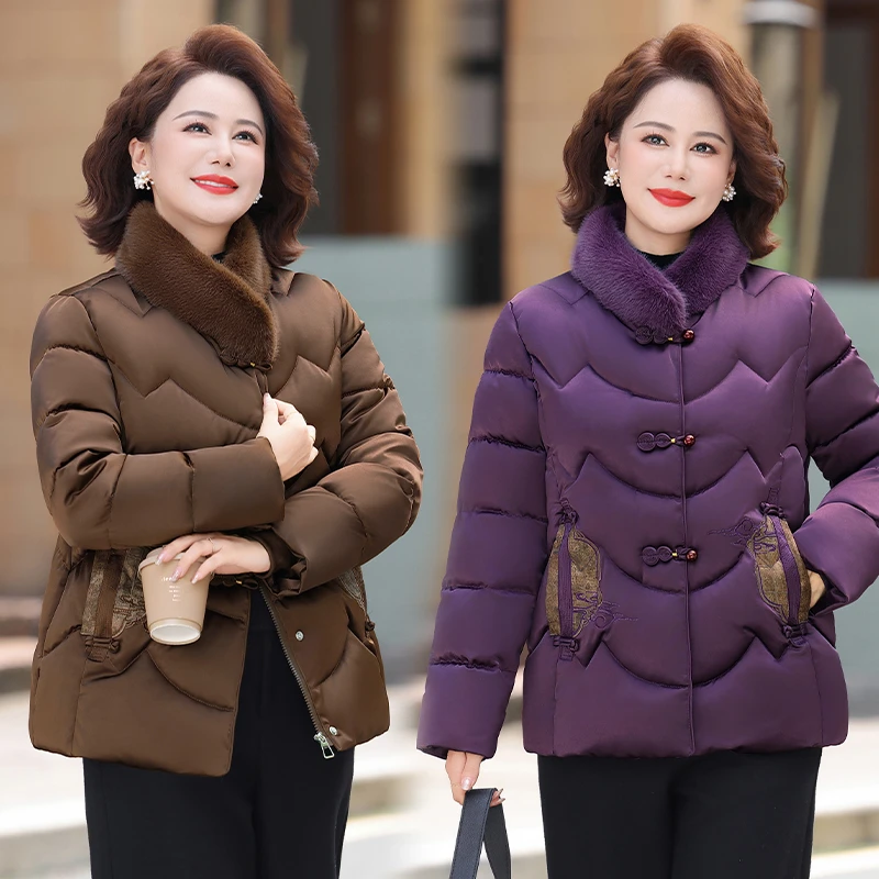 Women Parkas Winter Grandma's Cotton Jacket Female Asian style Coat Fashion short Thick Warm Outerwear