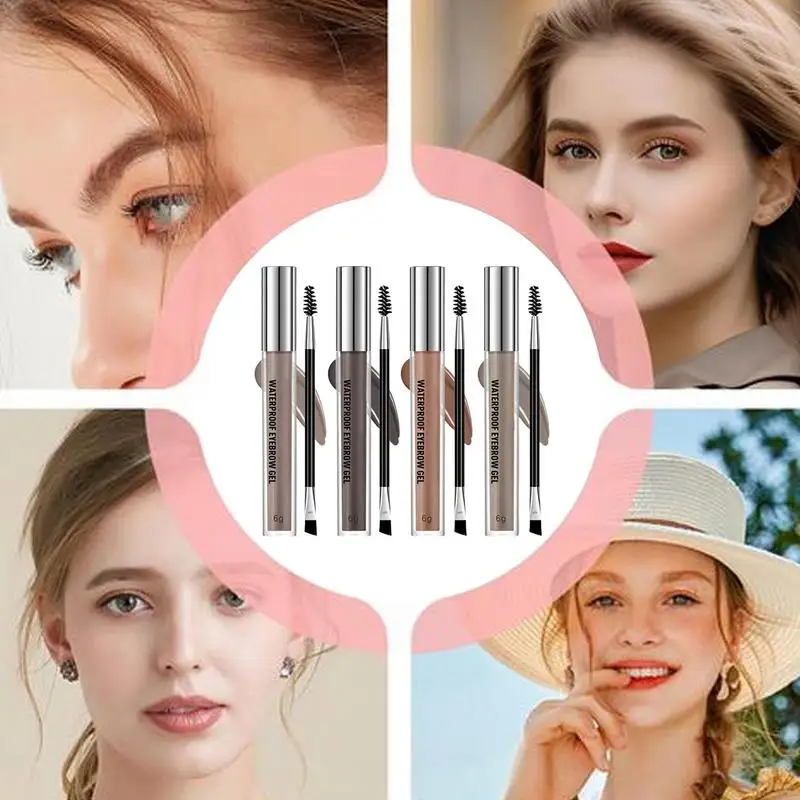 กันน้ํา Eyebrow GEL 4X Eye Brow GEL สีน้ําตาล Brow Drawing TOOL แปรงคิ้วและ Brow แต่งหน้า Eyebrow Tint Smudge-Proof Eyebrow