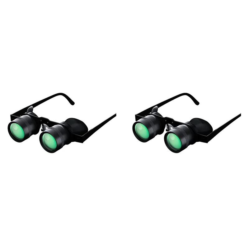 

B50B-2Pcs Fishing Binoculars Glasses Portable Hands Free Binoculars Telescope 10X Zoom Glasses