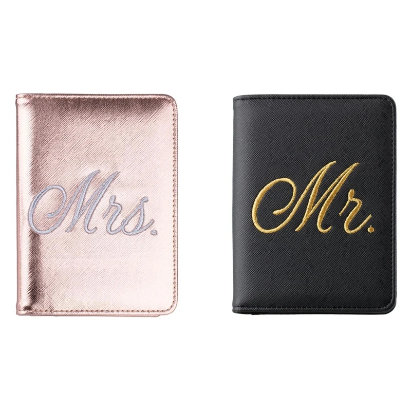 Mr and Mrs Bridal Passport Covers Holder Travel Wallet Passports for Case Gift for Women Men