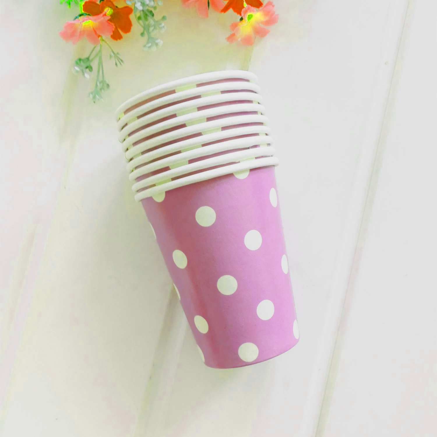 Premium-Pack of 10 250 Ml Paper Cups - - Summer BBQ Party Disposable Tableware - Colour