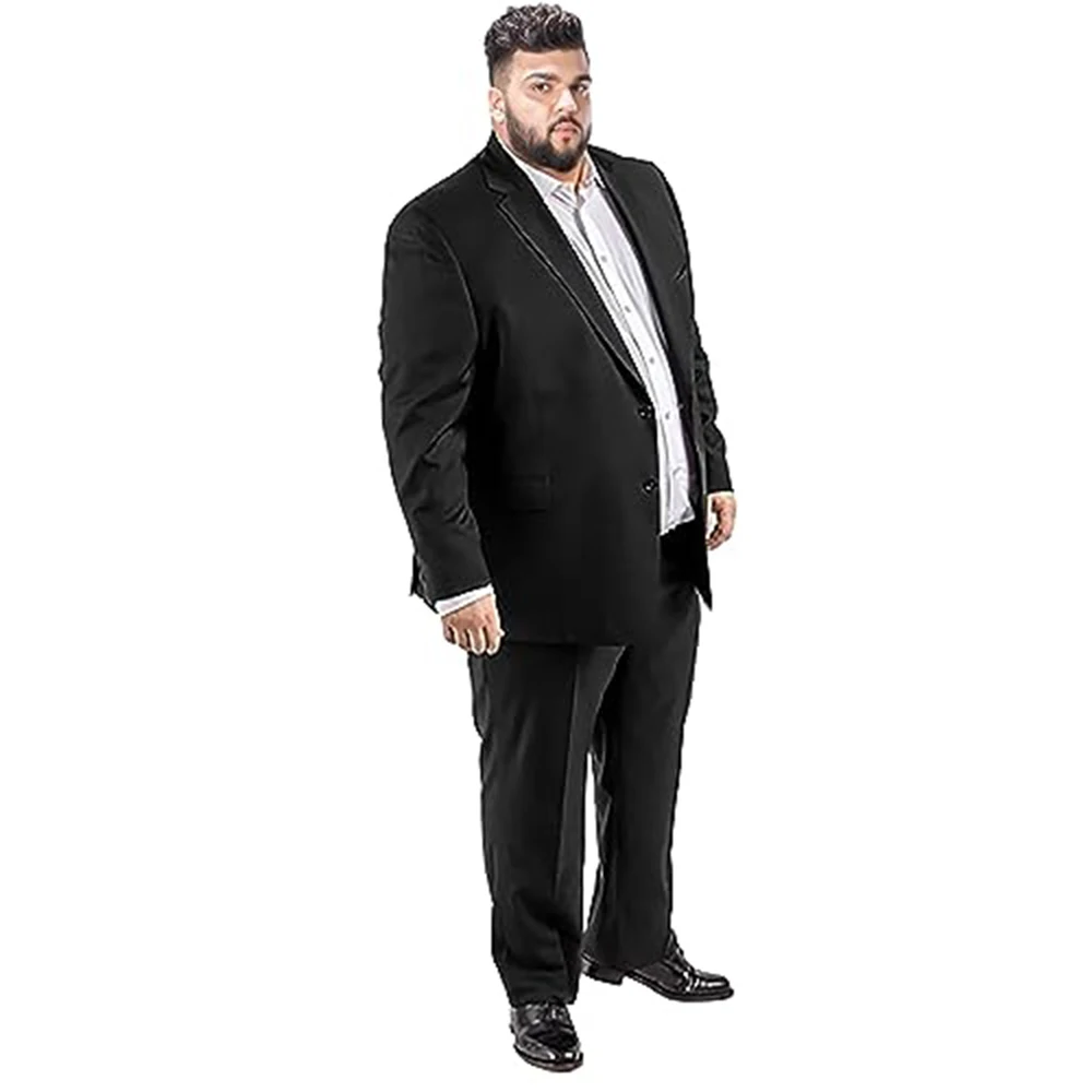 

Suits for Big and Tall Men 2 Piece Luxury Business Casual Set Plus Sizes Pantsuit for Formal Daily Events