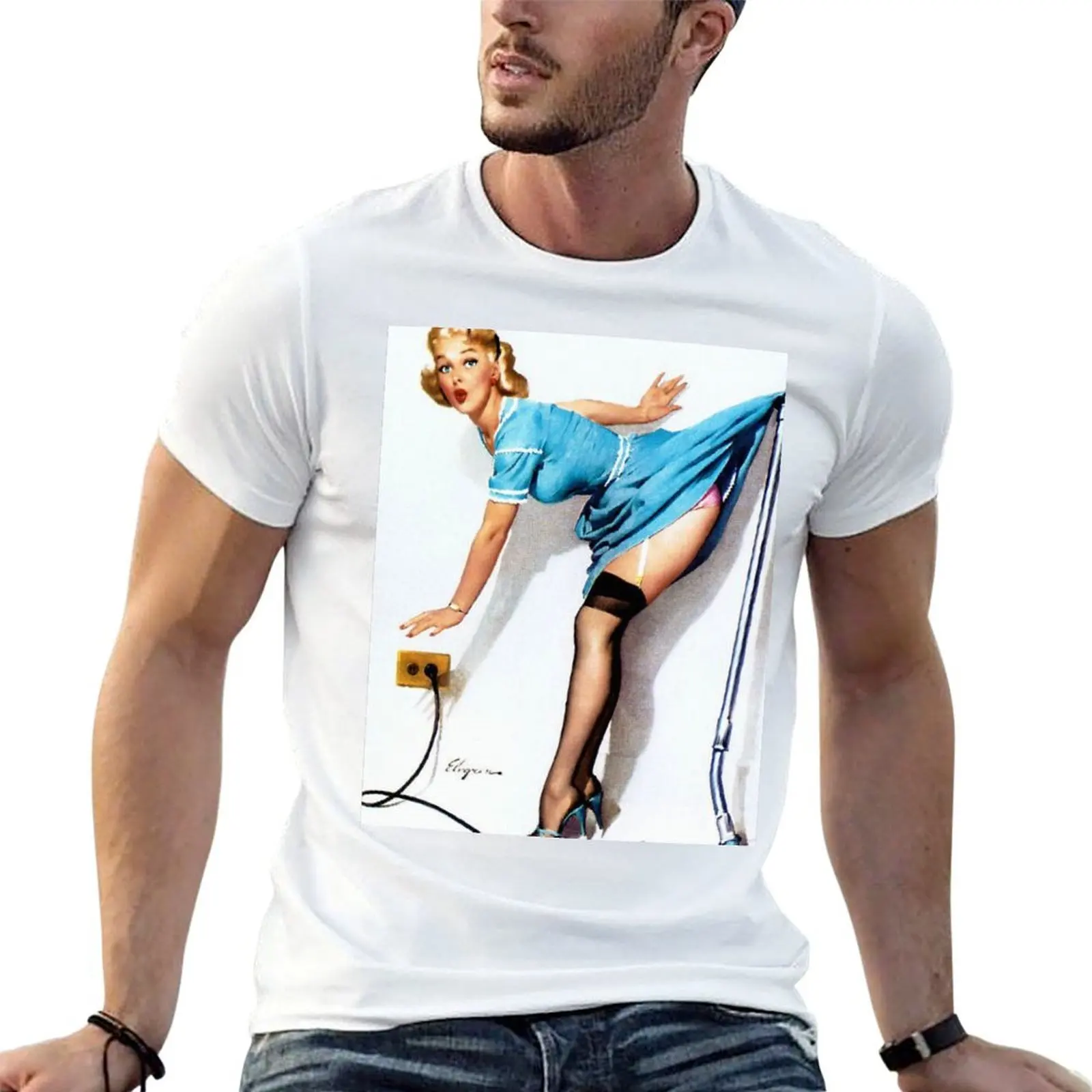 Pin-Up Girl - Elvgren - Vintage T-Shirt graphic tee shirt vintage graphic tee t shirt for men