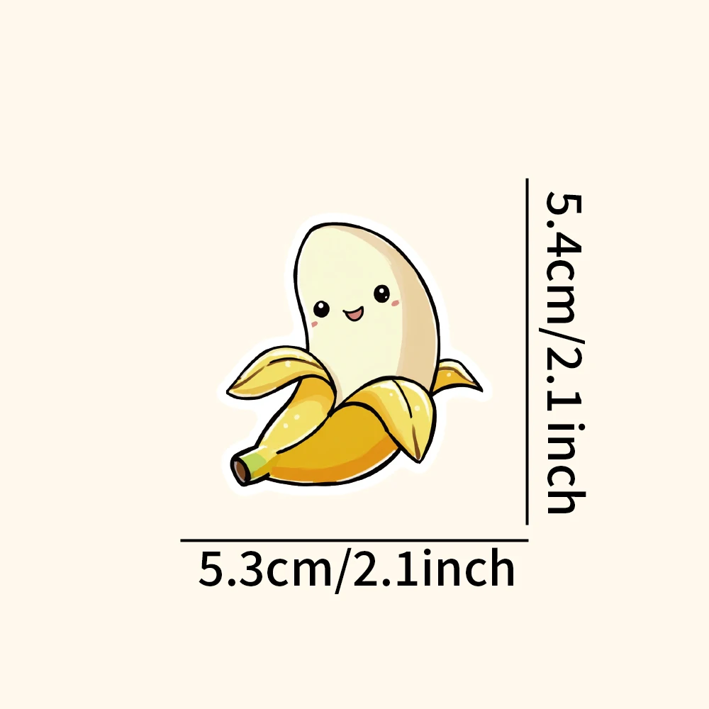 54 قطعة من ملصقات الرسوم المتحركة اللطيفة المضحكة Kawaii Banana مجموعة شارات لأجهزة الكمبيوتر المحمول وزجاجة المياه ولوح التزلج وديكور جراب الهاتف
