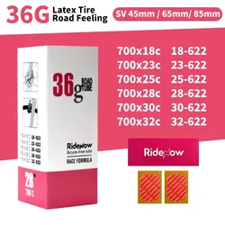 RideNow Ultralight Bike Inner Tube With Patch Kit 700-32c Road Bicycle TPU Tire 45/65/85mm Length French Valve Super Light Tube