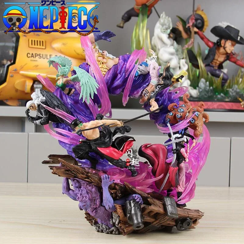 24cm One Piece Anime Figures Zoro Toys Gk Figurine Onigashima King Of Hell Action Figure Pvc Statue Model Decoration Gift Toys