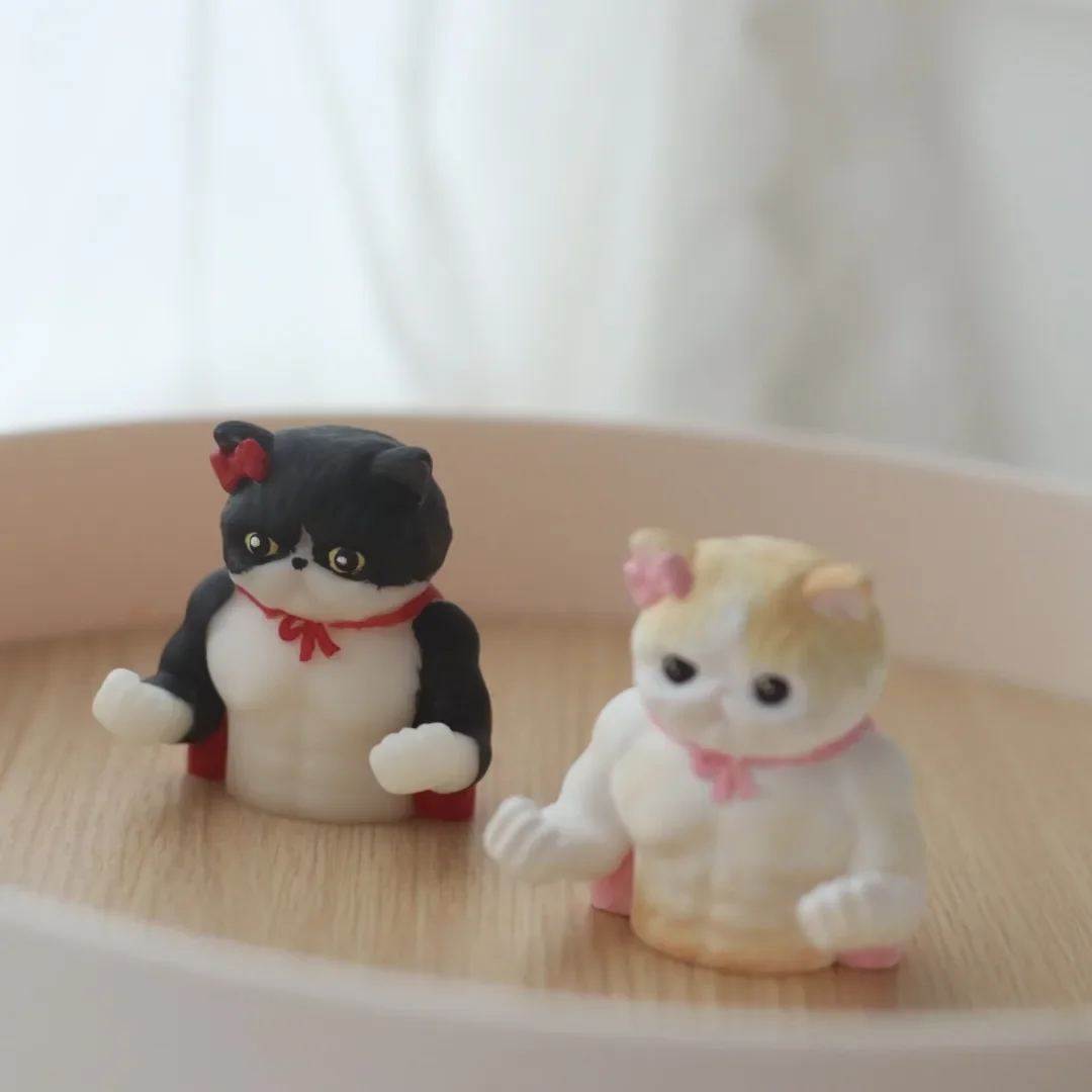 Muscle Cat Silicone Candle Mould Cute Kitten Soap Resin Plaster Making Mold Animal Chocolate Baking Tool Decor Gifts