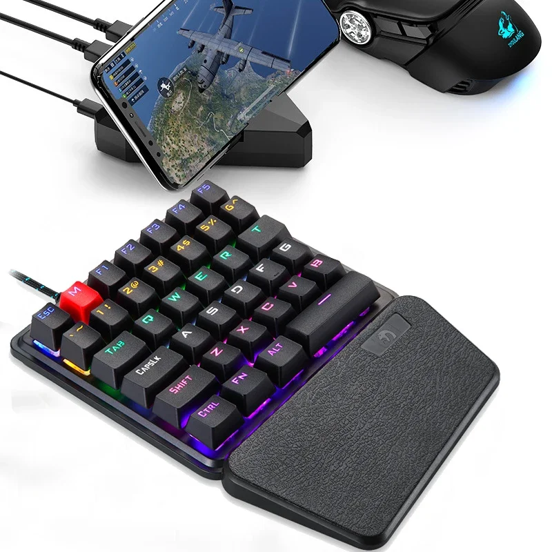 One-handed Mechanical Gaming Keyboard Left-handed Keypad for Mobile Phone  Gamer