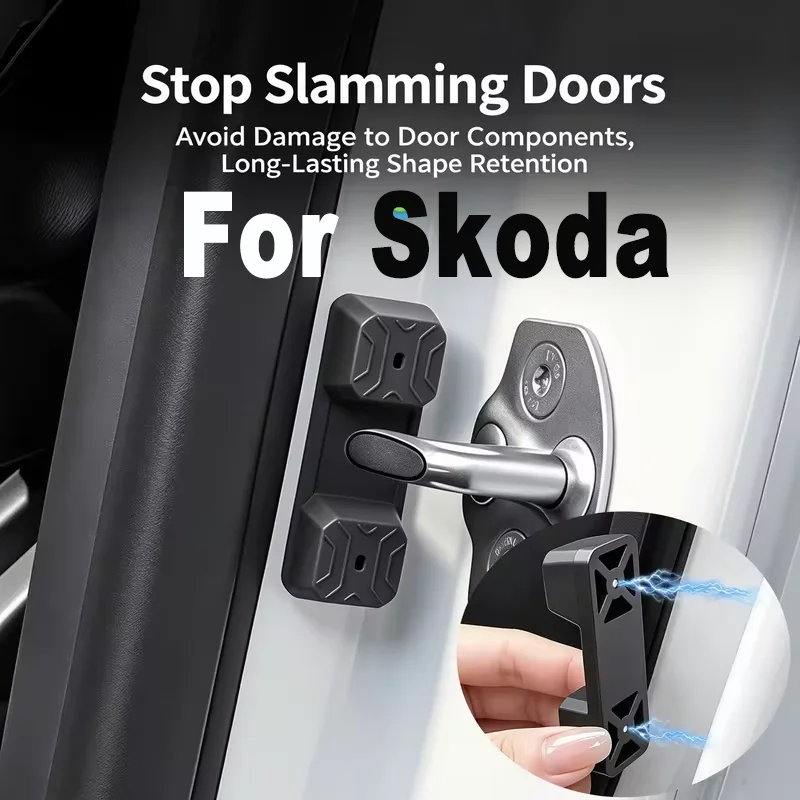4Pcs Magnetic Silicone Car Door Latch Buffer Shock Pad  For Skoda Octavia Fabia Rapid Superb Kodiaq Scala Karoq Citigo Kamiq