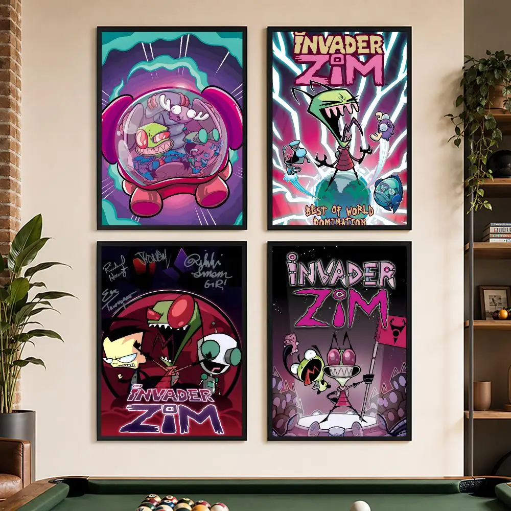1PC I-Invader Z-Zim Poster Waterproof Peel And Stick Frameless HD Painting Matte PP Bedroom Living Room Wall Decor