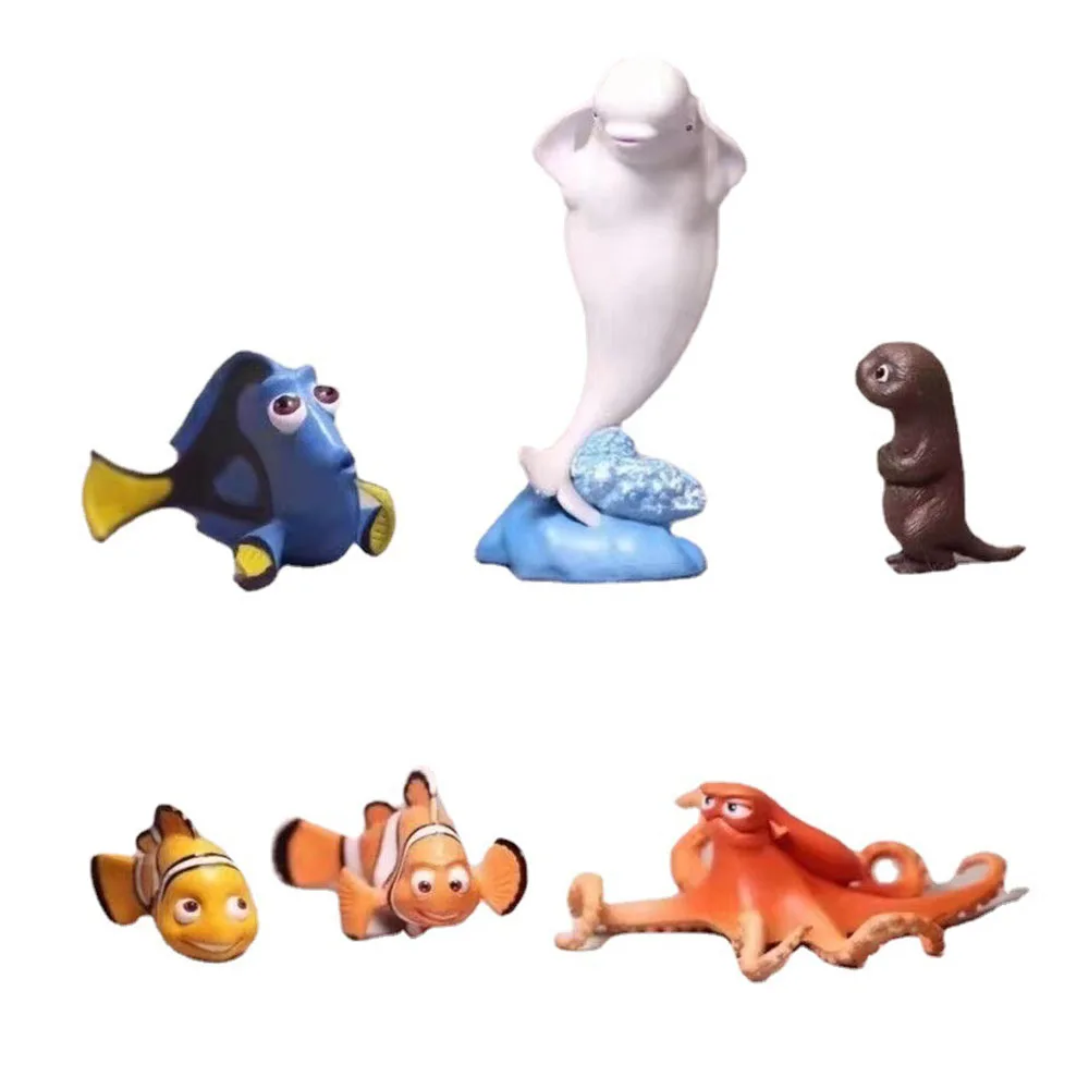 6 Pcs/Set Disney Anime Finding Nemo Dory 3-11CM PVC Action Figure Toys Mini Model Collection Ornament Doll For Kids Xmas Gifts