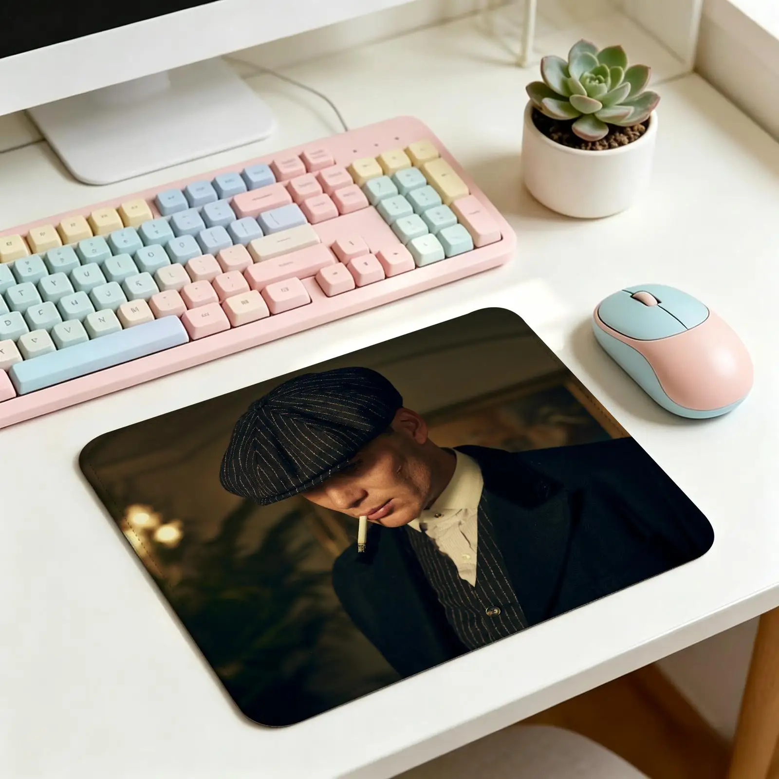 Compact S/M/L Gaming Mat,Reinforced Stitched Edge,Peaky Blinders Portable Non‑Slip Pad for Laptop Office & E‑Sports Game Play