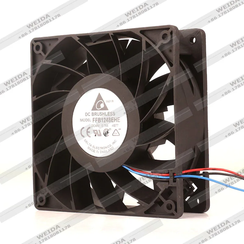 New Delta 4000RPM FFB1248EHE 12038 48V 0.75A 12CM Three-wire Variable Frequency Controller Cabinet Cooling Fan