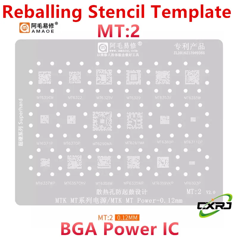 MT2 BGA Stencil Reballing For MT6356W MT6358W MT6325V MT6353V MT6355W MT6370P MT6371P MT6360P MT6357CRV MT6359VKP MT6290MA MTK