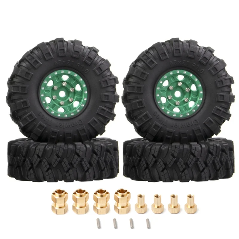 

4Pcs 62X21mm 1.0 Inch Metal Beadlock Wheel Rim Tire Set for 1/18 1/24 RC Crawler Car Axial SCX24 AX24 TRX4M FCX24,3