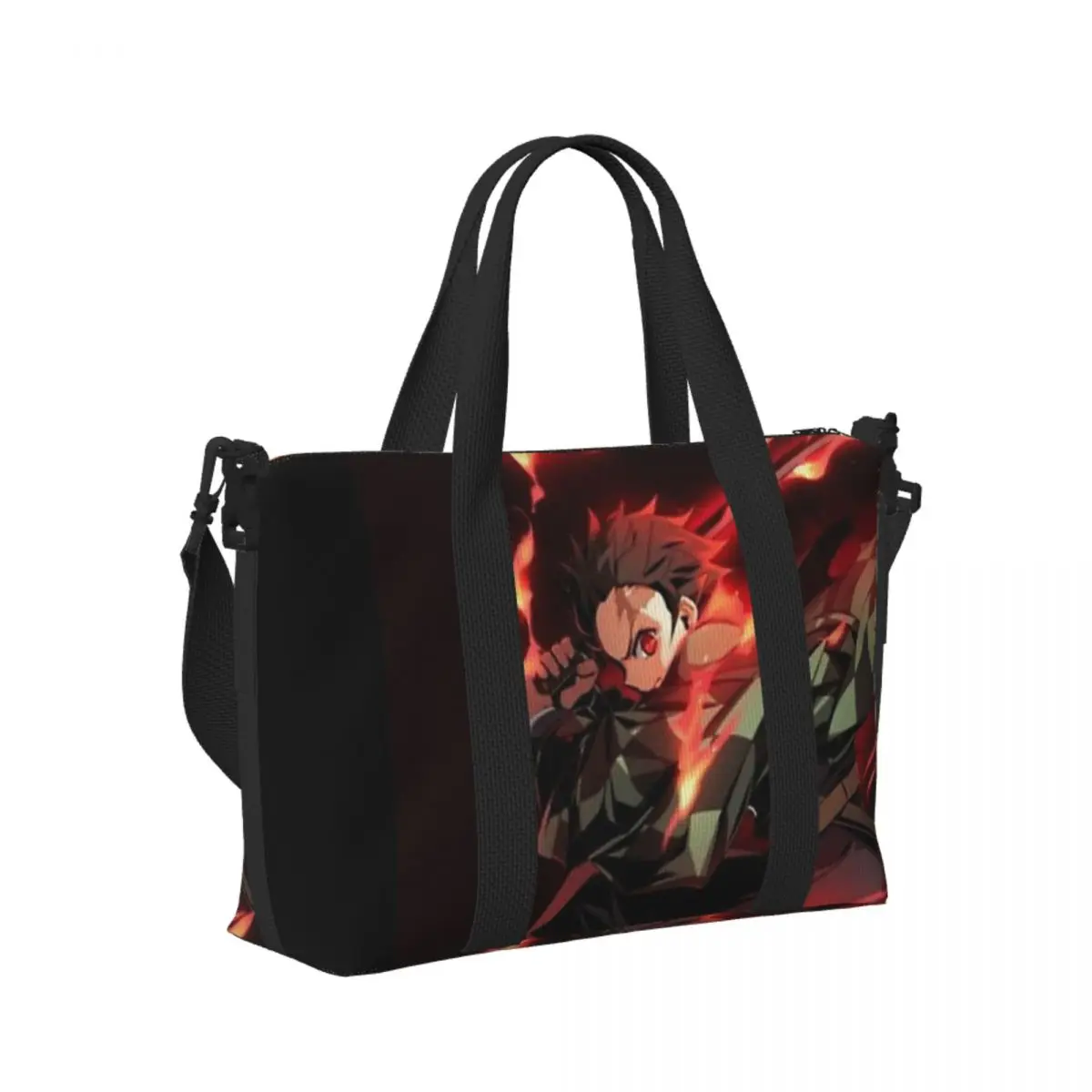 

Anime Demon Slayer Kamado Tanjirou Beach Travel Bag Large Capacity Tote Bags for Gym Yoga Women Shopping Duffle Shoulder Bag