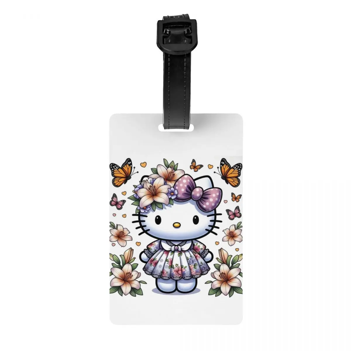 

Custom Cute Cartoon Cat Hello Kitty Luggage Tag Privacy Protection Baggage Tags Travel Bag Labels Suitcase