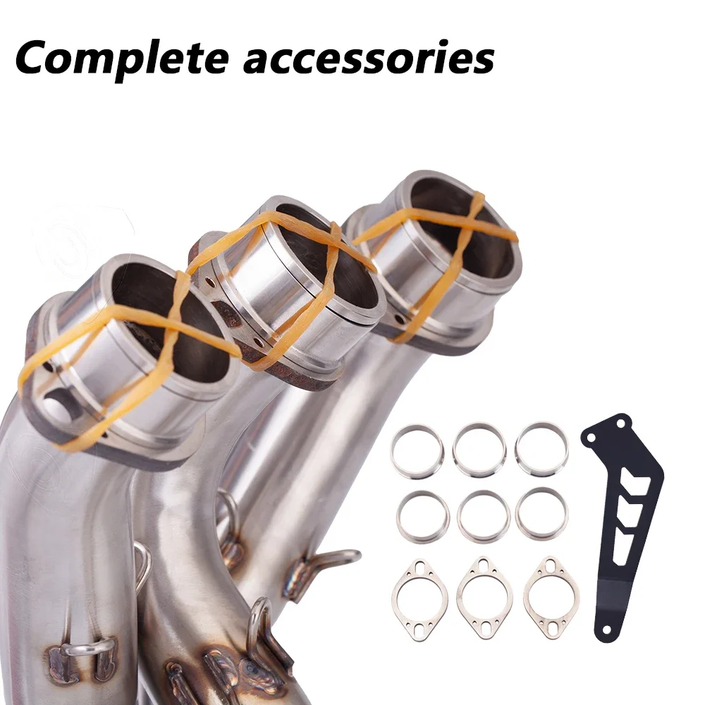 

51 мм выхлопная труба, модифицированная передняя труба скутера из нержавеющей стали, полная система для Yamaha MT09 FZ-09 MT-09 XSR900 2021-2023, без шнуровки N