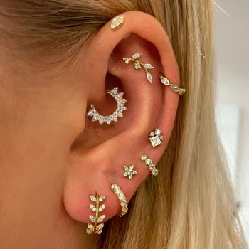 Boucles d'Oreilles de Piercing en Forme d'Étoile pour Femme, Accessoires de Cartilage, Daith, Conch, Tragus, Rook, Lobe