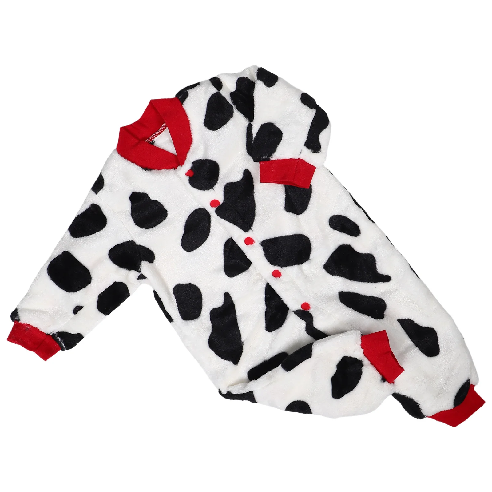 

Cow Print Baby Jumpsuit Coral Fleece Newborn Outfit Soft Warm Sleepsuit For Spring Autumn Infant Unisex Wear