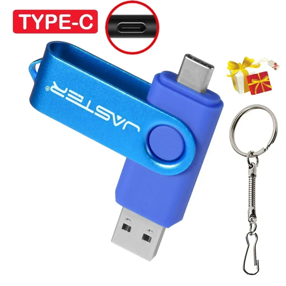 TYPE-C USB-Flash-Laufwerk 128 GB Stiftlaufwerk mit echter Kapazität 64 GB Kostenloser Schlüsselanhänger Memory Stick Kreatives Geschäftsgeschenk Rot U-Disk Blau 32G