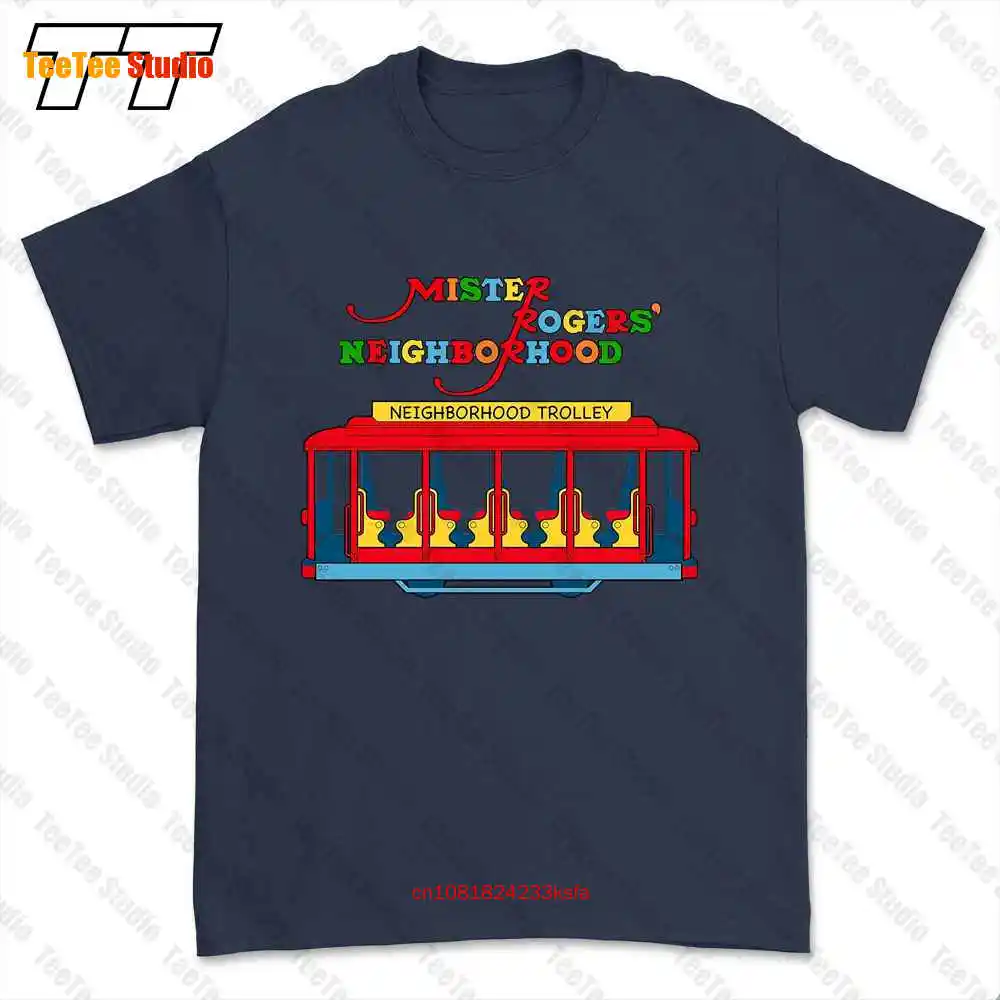 Mister Rogers Neighborhood Trolley Vivid Crewneck Luv T-shirt Tee 48M5