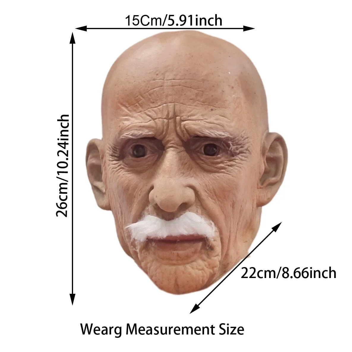 Realistische alte Mann Latex Masken voller Kopf Abdeckung Falten Glatze Kappe Halloween Cosplay Erwachsene Kostüm Party gruselige lustige Dame Maske Prop
