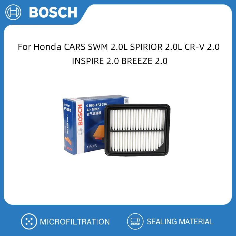 BOSCH Air Filter For Honda CARS SWM 2.0L SPIRIOR 2.0L CR-V 2.0 INSPIRE 2.0 BREEZE 2.0 172205K0A00