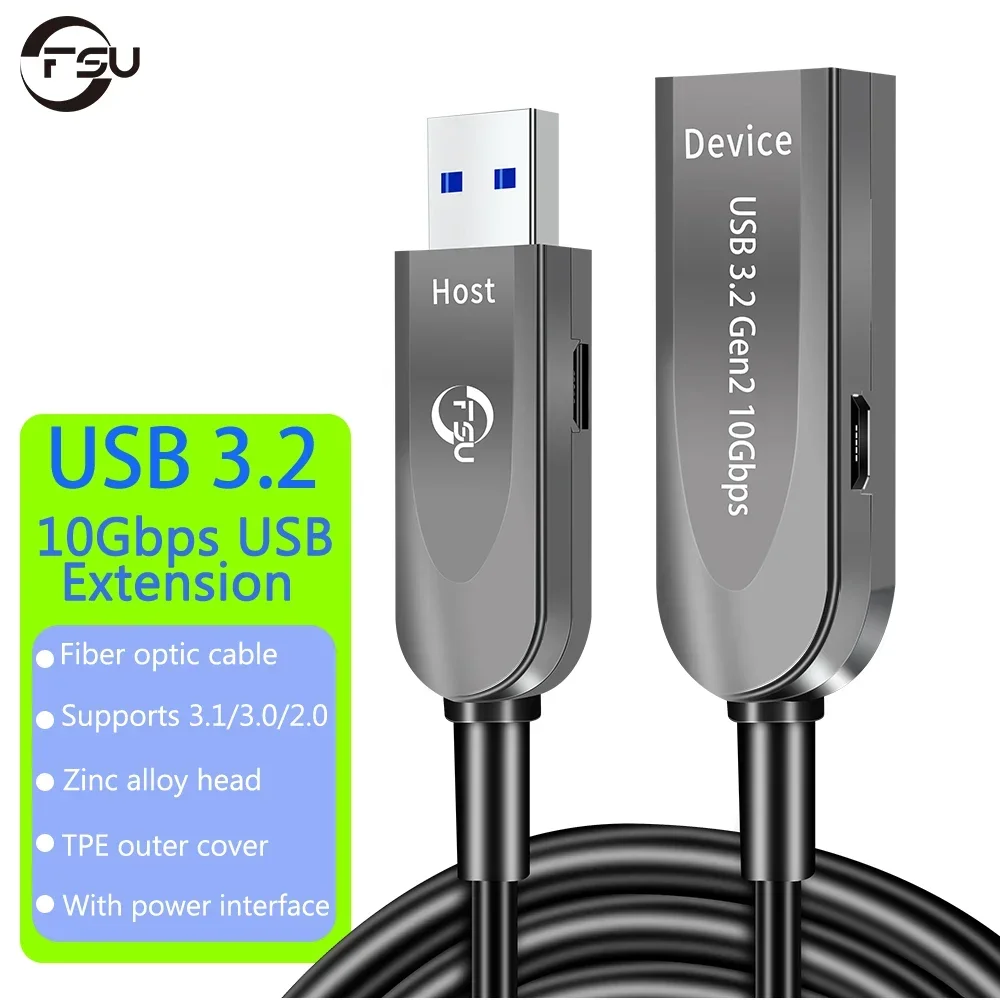 FSU USB Extension Cable USB 3.2 3.0 Extension cable High Data Transfer for Webcam USB Keyboard Flash Drive Hard Drive Printer