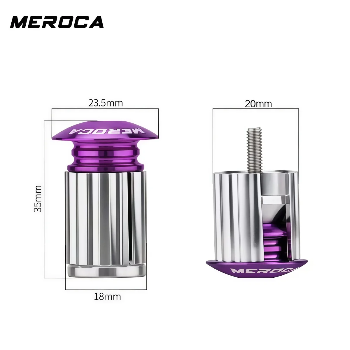 MEROCA EB03 Aluminum Expander Bar End Plugs For MTB & Road Bike Handlebar Grips – 18-20mm (Black Red Silver Gold Blue Green)