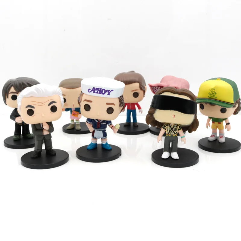 Paquete de 8 figuras de mano de Stranger Things Steve Monster de 4 pulgadas con soporte (bolsa)