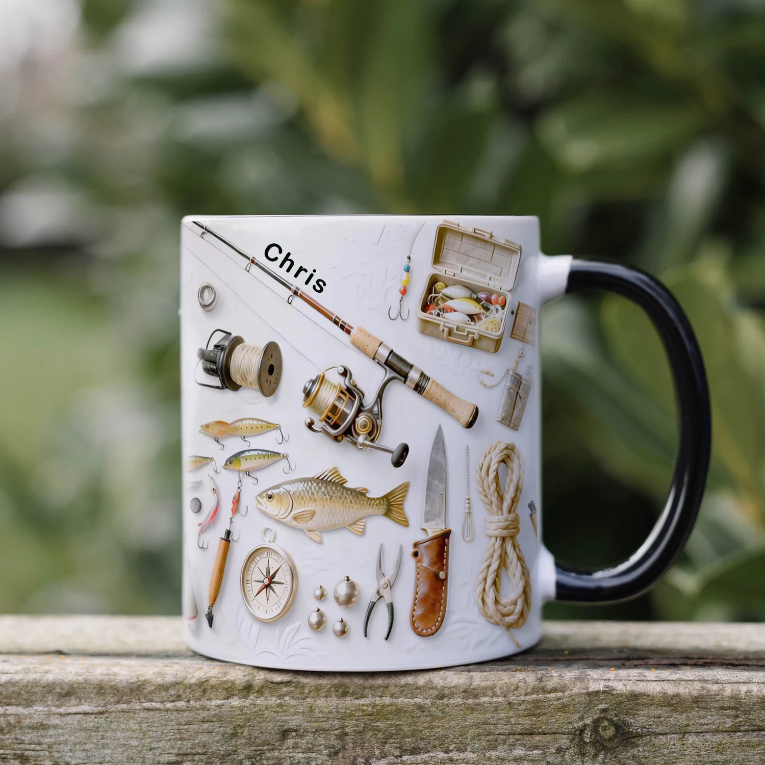 Fishing Lover's Personalized Mug - Name Engraved Birthday Gift
