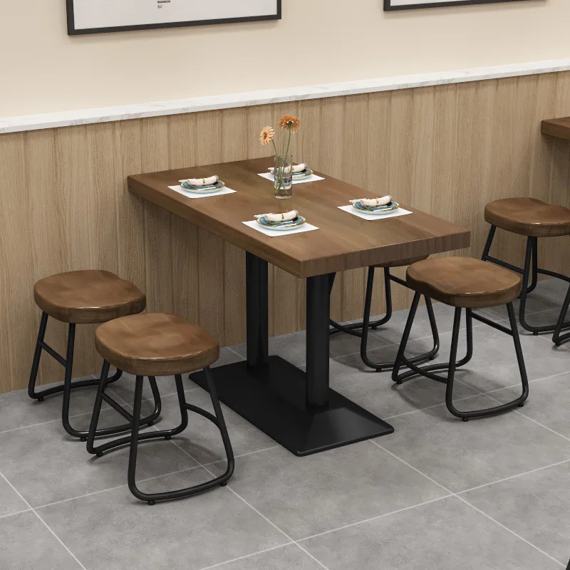 Picture 3: Simple and modern all-solid wood dining table, milk tea shop, cafe, small square table dining table, restaurant