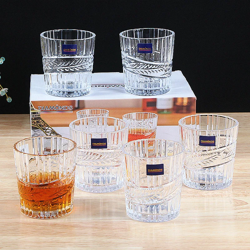 Новый стеклянный набор из шести предметов, бар, КТВ, виски, чашка для иностранного вина, чашка для сока в ресторане, 6 шт., событие