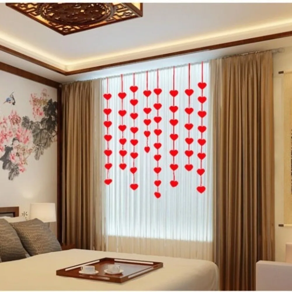 Romantic Love Flower Hanging Curtain Decorations Party Supplies Valentine's Day Hanging Ornaments DIY String Garland