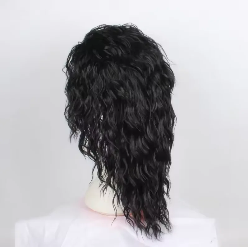 Michael Jackson Cosplay Wig Or Glasses MJ Long Black Curly Synthetic Wig Hair Headwear Halloween Cosplay Wigs Accessories Prop image 4