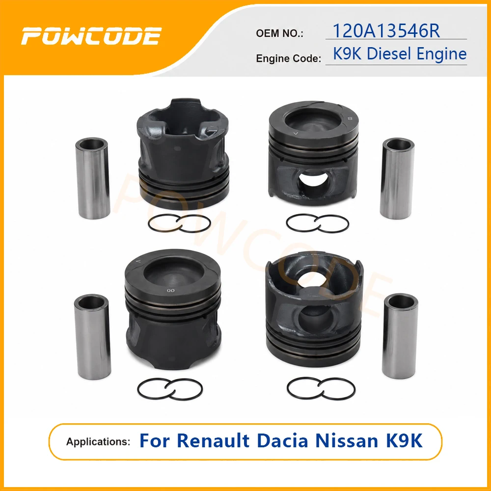 Engine Piston 120A13546R STD With Internal Cooling Cavity For Renault Dacia Nissan K9K 1.5 Dci Diesel Engine