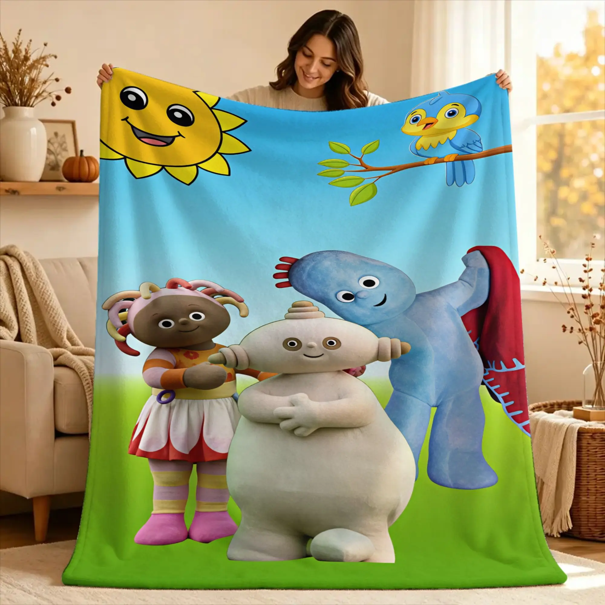 The Haahoos In the night garden Soft Blanket  Decorative Plush Throw Blanket Fluffy Home Decor Flannel Bedspread Sofa Bed Cover